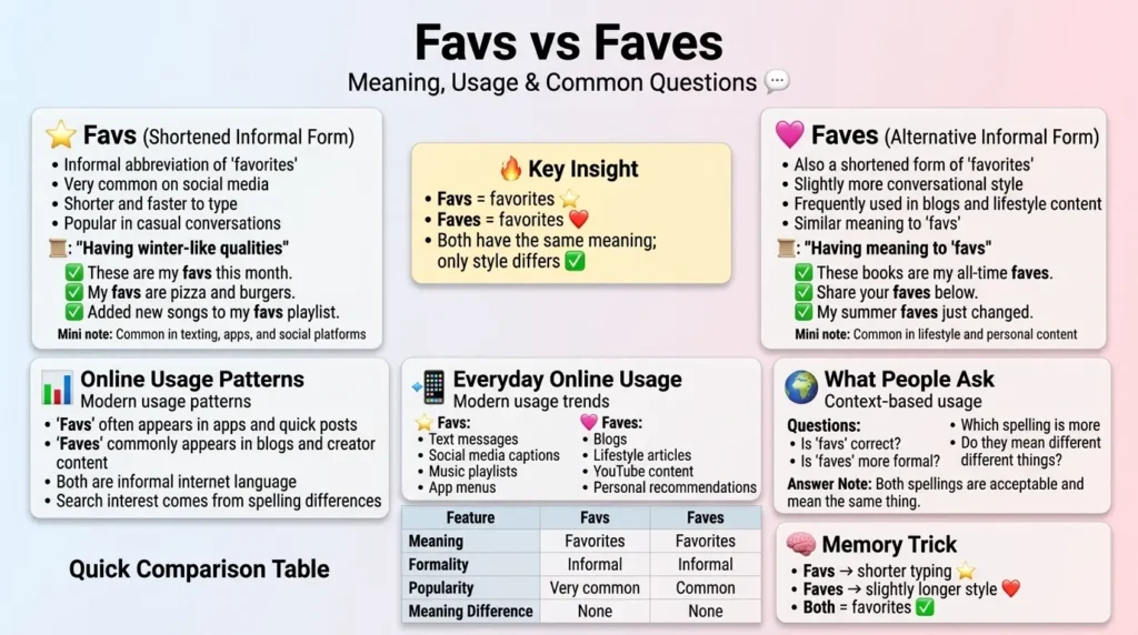 Favs vs Faves Meaning, Usage, and Common Questions