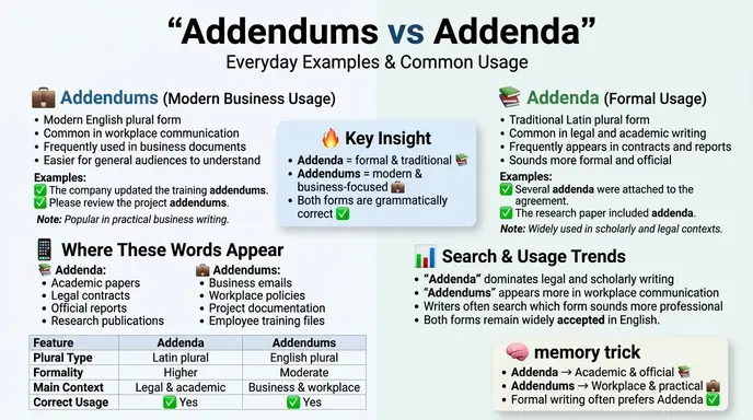 Addendums or Addenda in Everyday Examples