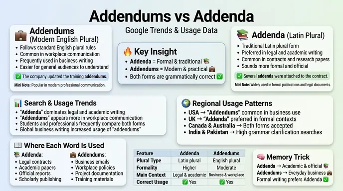 Addendums or Addenda – Google Trends & Usage Data