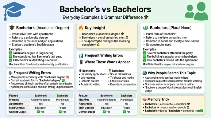 Bachelors or Bachelor’s in Everyday Examples