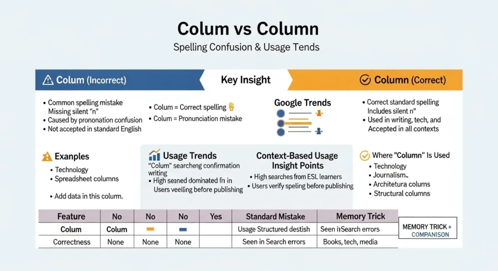 Colum or Column – Google Trends & Usage Data