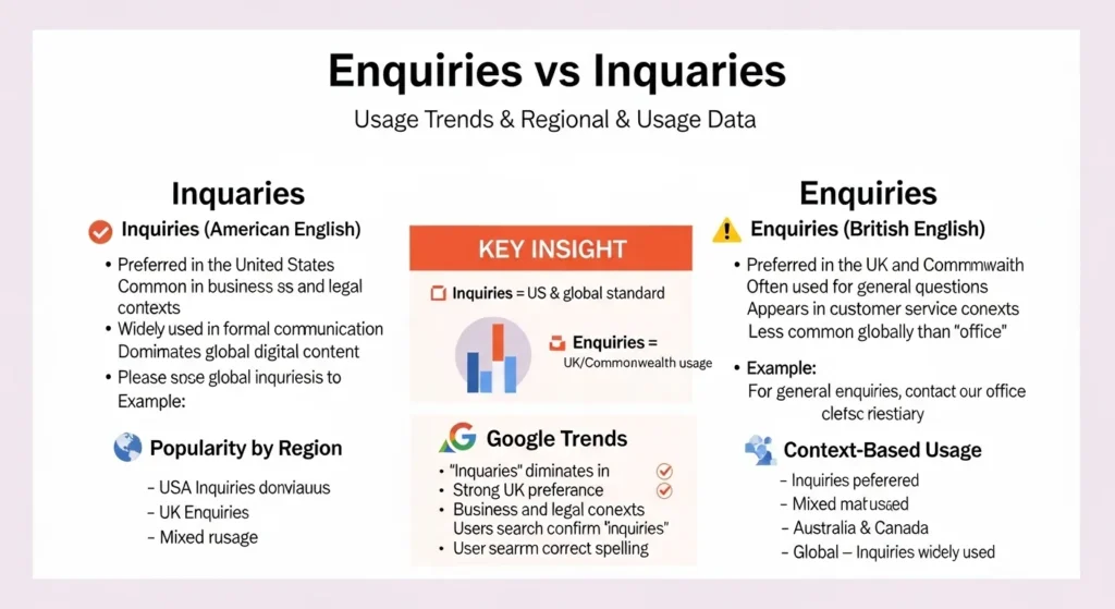Enquiries or Inquiries: Google Trends & Usage Data