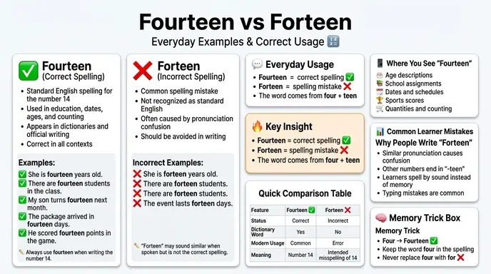 Fourteen or Forteen in Everyday Examples