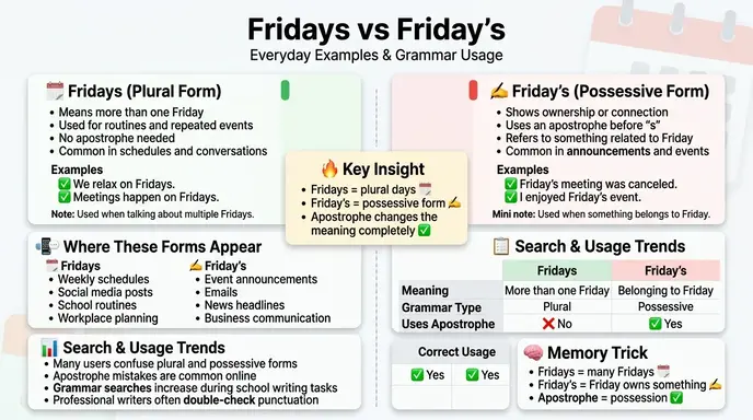 Fridays or Friday’s in Everyday Examples