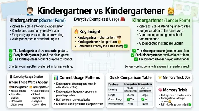 Kindergartner or Kindergartener in Everyday Examples