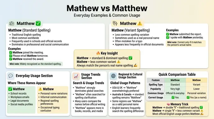 Mathew or Matthew in Everyday Examples