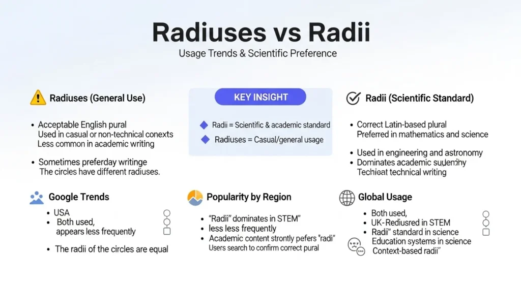 Radiuses or Radii: Google Trends & Usage Data