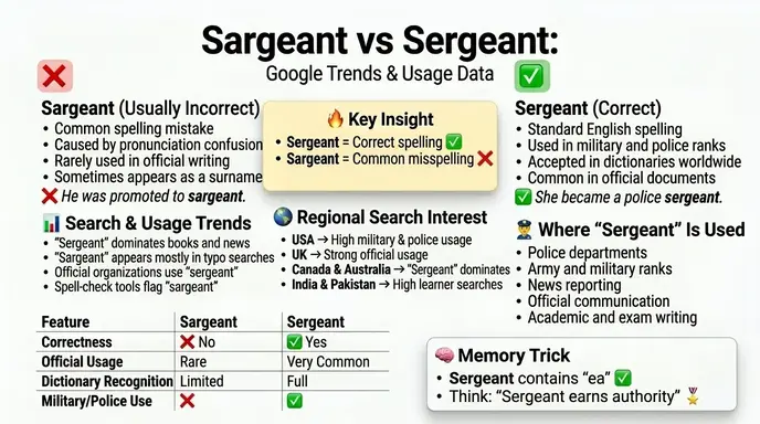 Sargeant or Sergeant: Google Trends & Usage Data