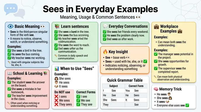 Sees or See's in Everyday Examples