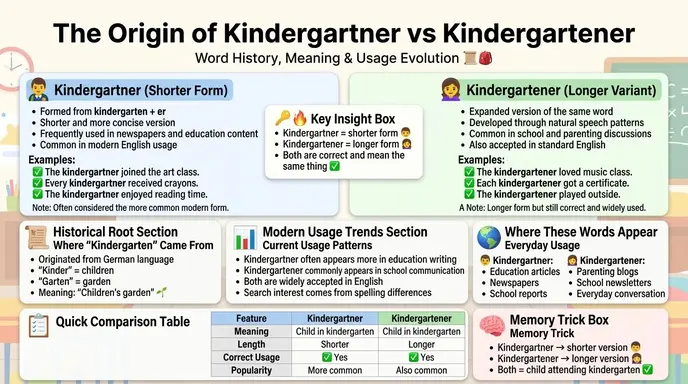 The Origin of Kindergartner or Kindergartener