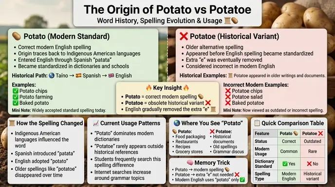 The Origin of Potato or Potatoe