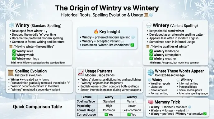 The Origin of Wintry vs Wintery