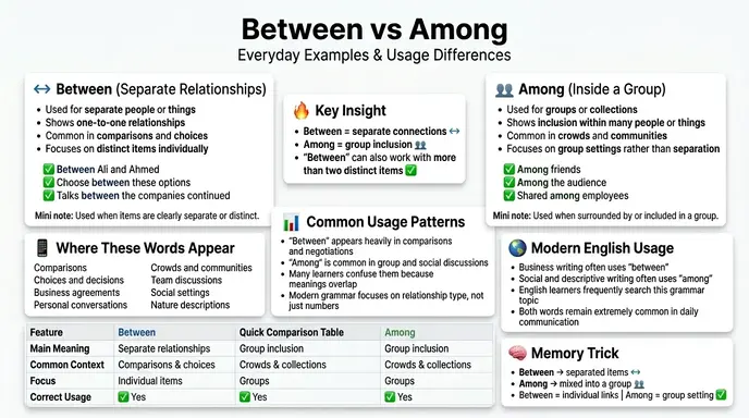 Between or Among in Everyday Examples