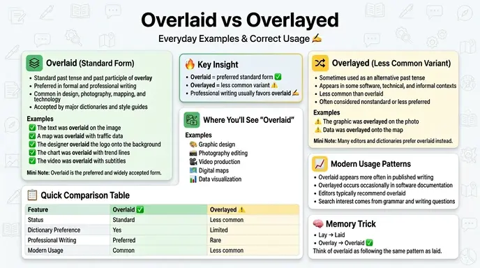 Overlaid or Overlayed in Everyday Examples