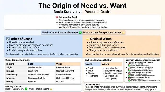 The Origin of Need or Want