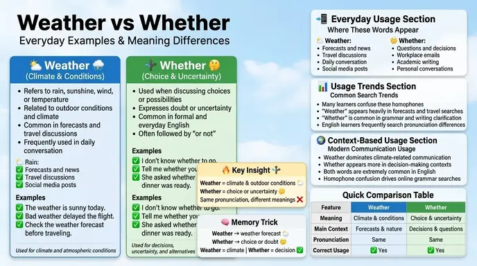 Weather or Whether in Everyday Examples