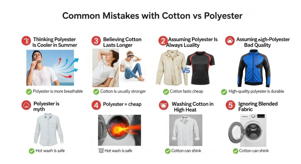 ❌ Common Mistakes with Cotton or Polyester ⚠️