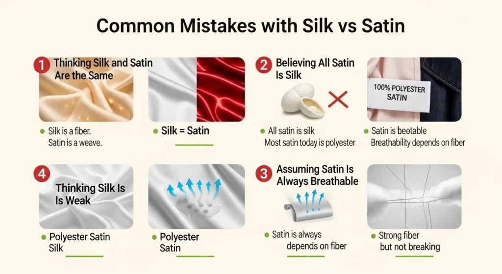 ❌ Common Mistakes with Silk or Satin ⚠️