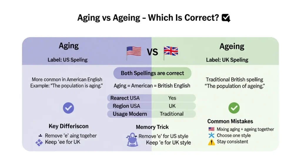Common Mistakes with Aging or Ageing ❌⚠️