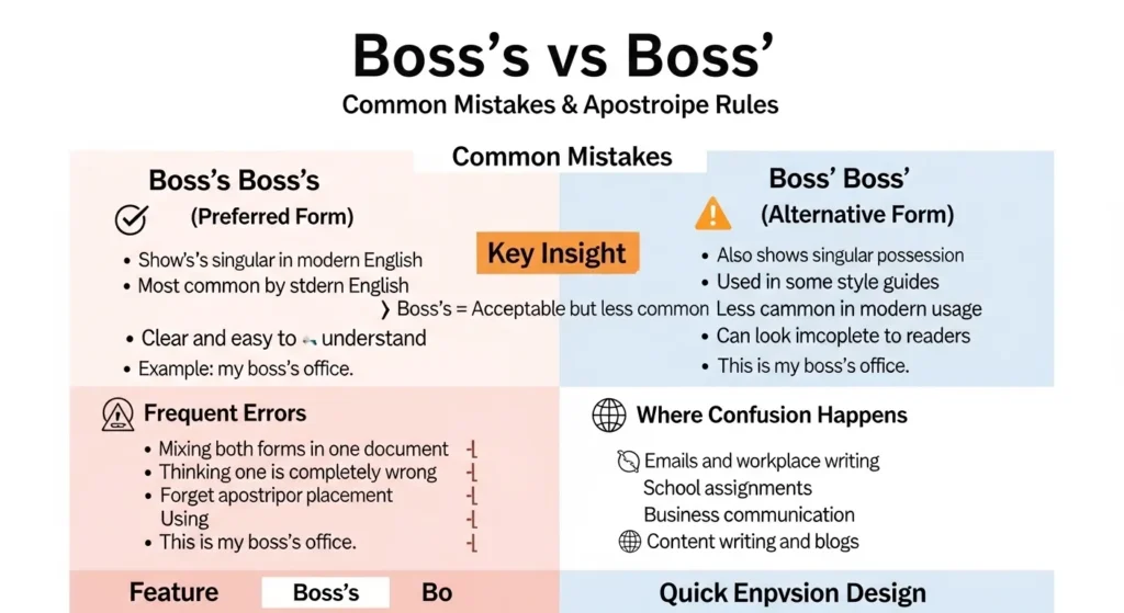 Common Mistakes with Boss’s vs Boss’ ❌⚠️