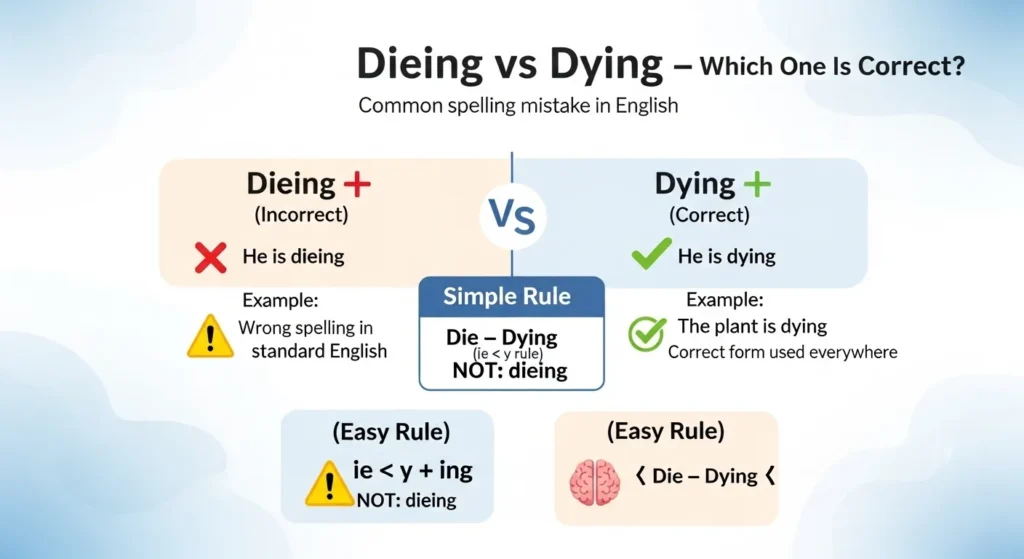 Common Mistakes with Dieing or Dying ❌⚠️