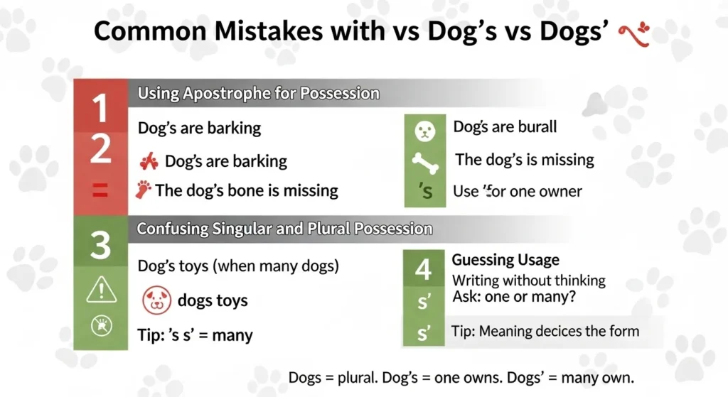 Common Mistakes with Dog’s vs Dogs ❌⚠️