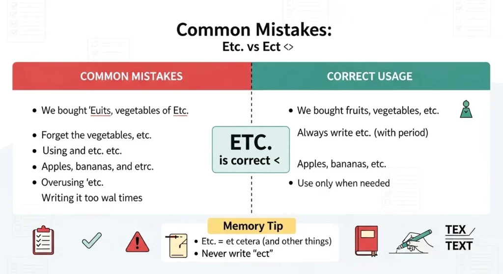 Common Mistakes with Etc or Ect ❌⚠️