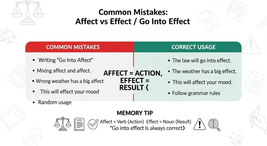 Common Mistakes with Go Into Effect or Affect ❌⚠️
