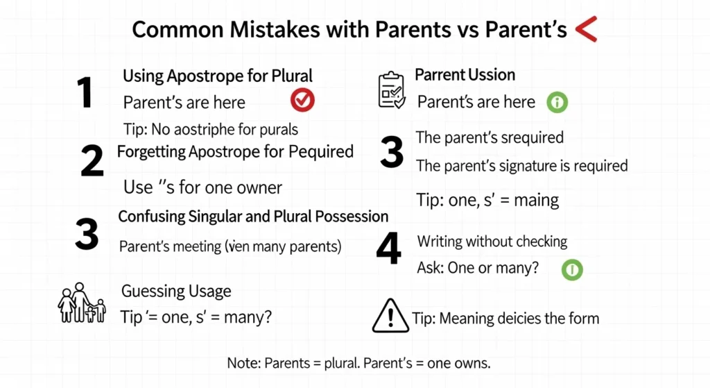 Common Mistakes with Parents vs Parent’s ❌⚠️