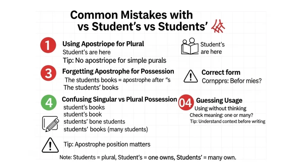 Common Mistakes with Students vs Student’s vs Students’ ❌⚠️