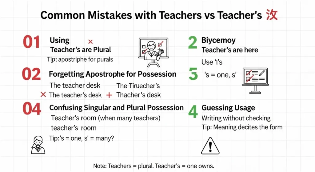 Common Mistakes with Teachers vs Teacher’s ❌⚠️