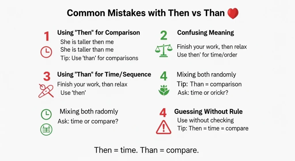 Common Mistakes with Then vs Than ❌⚠️