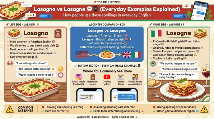 Lasagna or Lasagne in Everyday Examples 💬📱