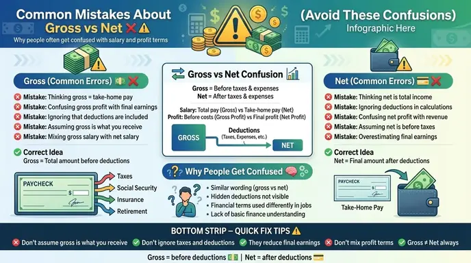 Common Mistakes About Gross and Net ❌⚠️