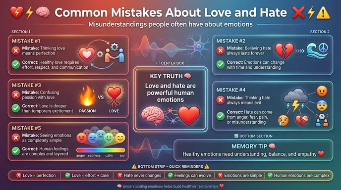 Common Mistakes About Love and Hate ❌⚠️