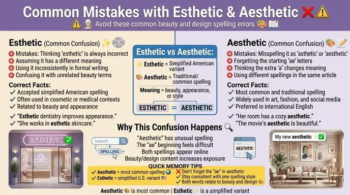 Common Mistakes with Esthetic and Aesthetic ❌⚠️