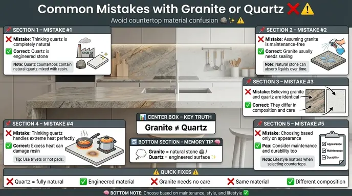 Common Mistakes with Granite or Quartz ❌⚠️