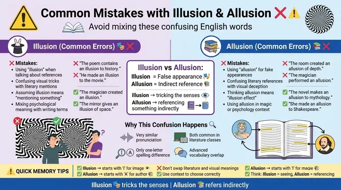 Common Mistakes with Illusion and Allusion ❌⚠️