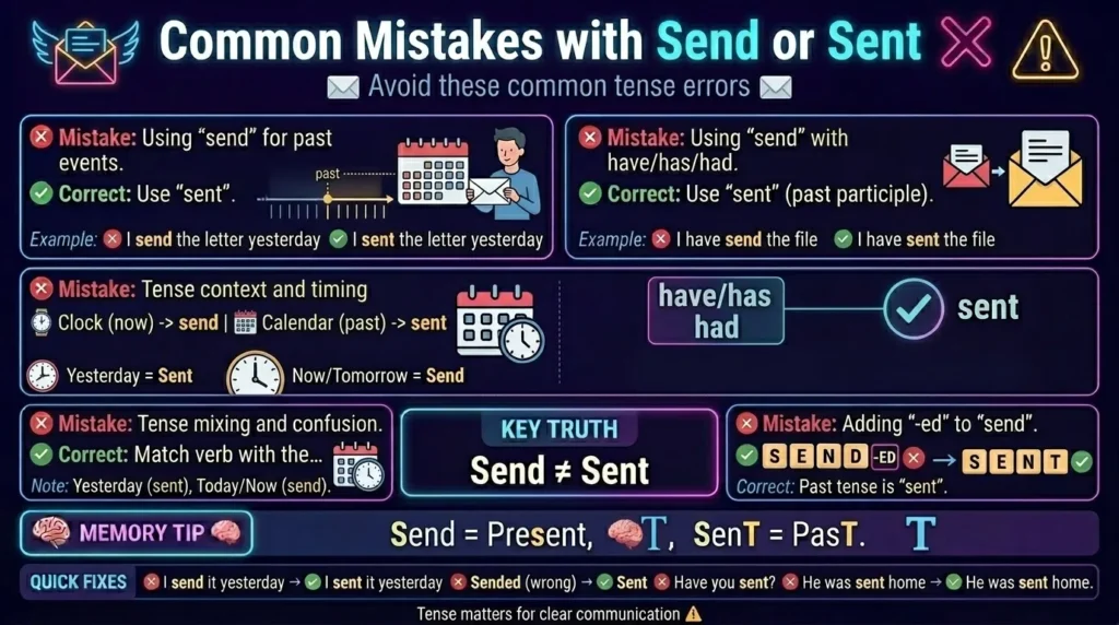 Common Mistakes with Send or Sent ❌⚠️