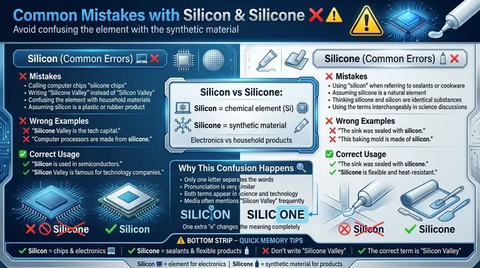 Common Mistakes with Silicon and Silicone ❌⚠️