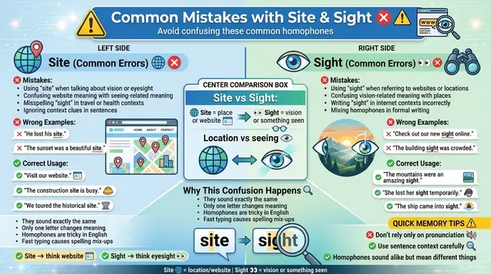 Common Mistakes with Site and Sight ❌⚠️