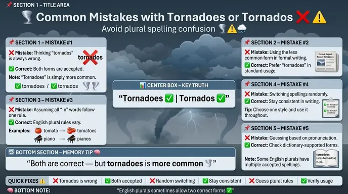 Common Mistakes with Tornadoes or Tornados ❌⚠️