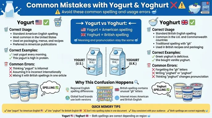 Common Mistakes with Yogurt and Yoghurt ❌⚠️