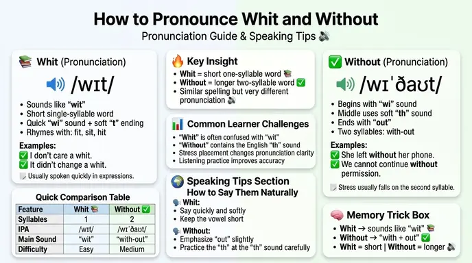 How to Pronounce Whit and Without 🔊