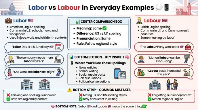 Labor vs Labour in Everyday Examples 💬📱
