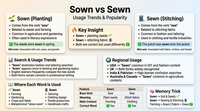 Sown or Sewn: Usage Trends & Popularity 📊