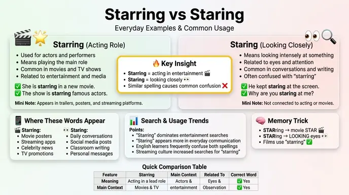 Starring or Staring in Everyday Examples 💬📱