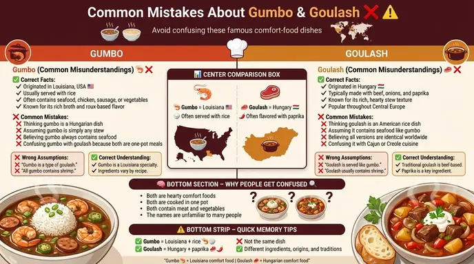 Common Mistakes About Gumbo and Goulash ❌