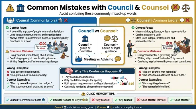 Common Mistakes with Council and Counsel ❌