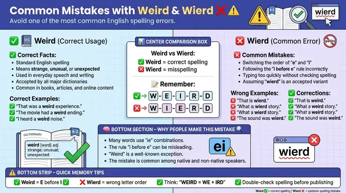 Common Mistakes with Weird or Wierd ❌